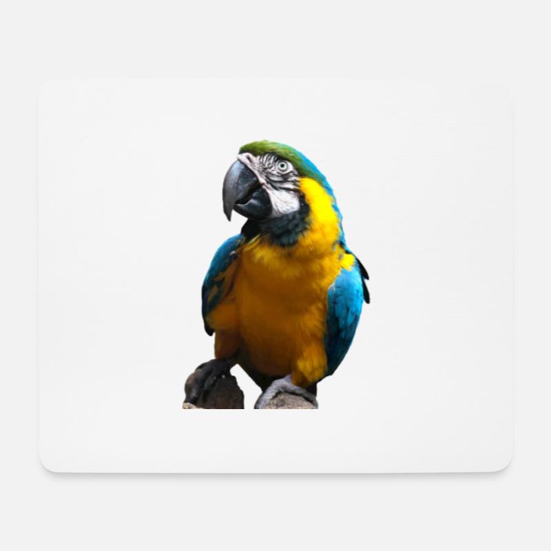 Goldener Ara - Mousepad (Querformat) - Weiß