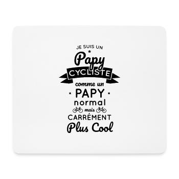 Papy cycliste comme un papy normal mais plus cool - Tapis de souris (format paysage) - blanc - Devant