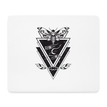 Boho und mistische Schmetterling und Mond - Mousepad (Querformat) - Weiß - Vorne
