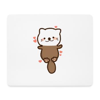 Kawaii baby Seeotter kawaii Herzen - Mousepad (Querformat) - Weiß - Vorne