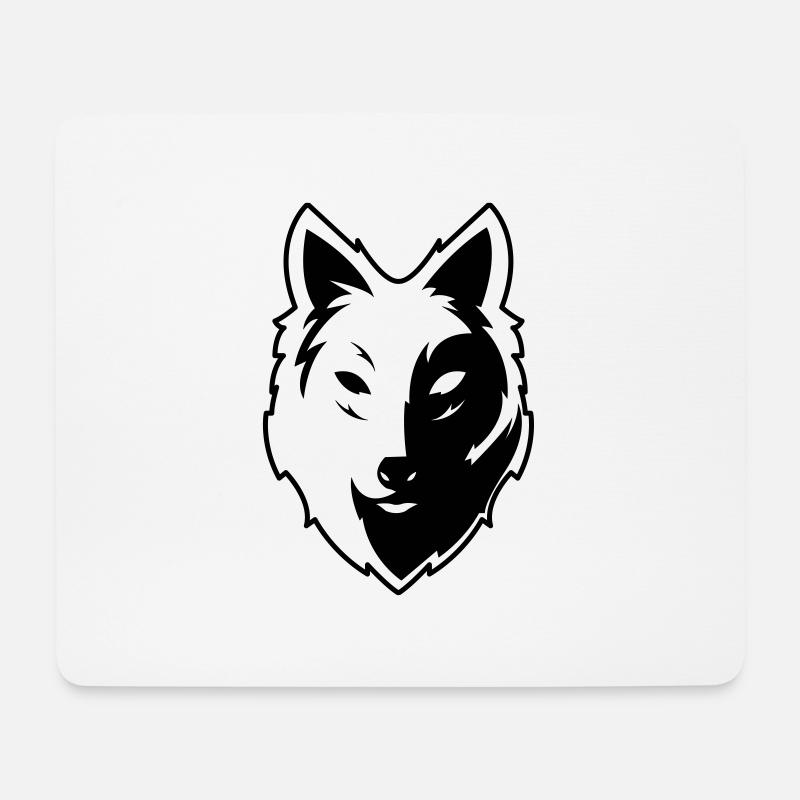 wolf - Mousepad (Querformat) - Weiß