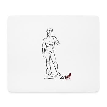 MICHELANGELOS DAVID - Mousepad (Querformat) - Weiß - Vorne