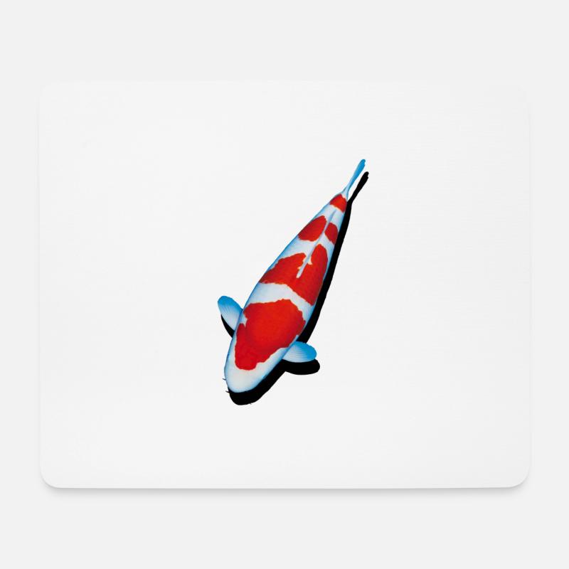 Koi Kohaku Karpfen - Mousepad (Querformat) - Weiß