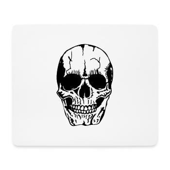 head of death skull halloween - Mouse Pad (horizontal) - white - Front