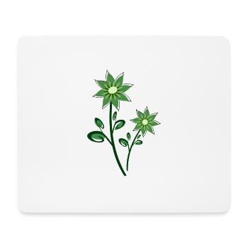 fleurs vertes résumé - Tapis de souris (format paysage) - blanc - Devant