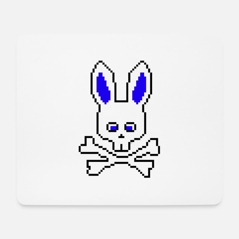 Totenkopf Hase Blau - Mousepad (Querformat) - Weiß
