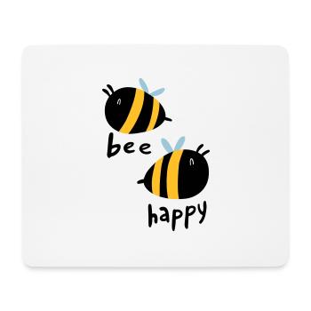 Bee Happy - Tapis de souris (format paysage) - blanc - Devant