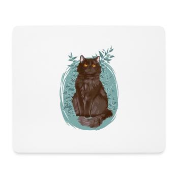 Plantes de chat gris noir Yellowfang Yellowtooth - Tapis de souris (format paysage) - blanc - Devant