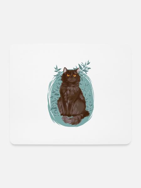 Black Grey Cat Plants Yellowfang Yellowtooth - Mouse Pad (horizontal) - white