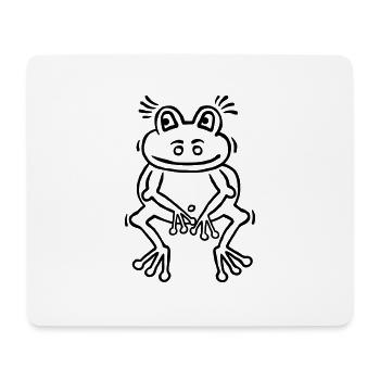 Funny frog in thinker attitude - Mouse Pad (horizontal) - white - Front