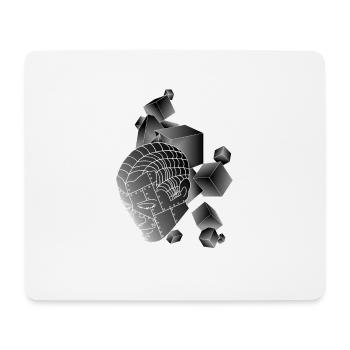 Robot with cube dark grey - Mouse Pad (horizontal) - white - Front