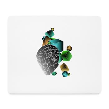 Roboter mit Würfeln bunt - Mousepad (Querformat) - Weiß - Vorne