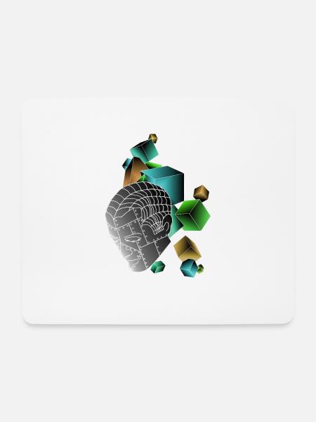 Robots with cubes colorful - Mouse Pad (horizontal) - white