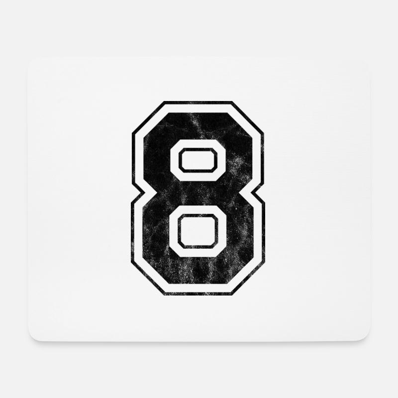 Nummer 8 - Mousepad (Querformat) - Weiß