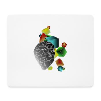 Roboter mit Würfeln bunt - Mousepad (Querformat) - Weiß - Vorne