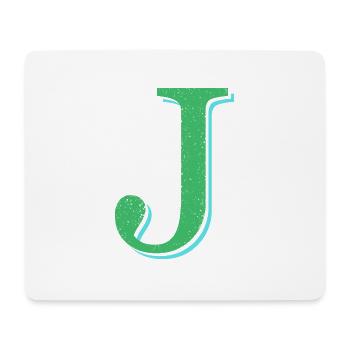 Lettre J verte géante prénom naissance - Tapis de souris (format paysage) - blanc - Devant