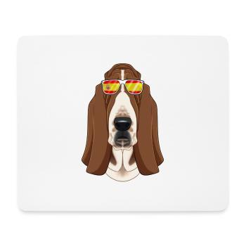 Basset Hound I Spain Sunglasses I Spanish Flag - Mousepad (Querformat) - Weiß - Vorne