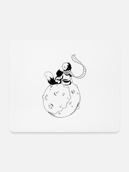 mit Fuchsfreund auf dem Planeten - Mousepad (Querformat) - Weiß