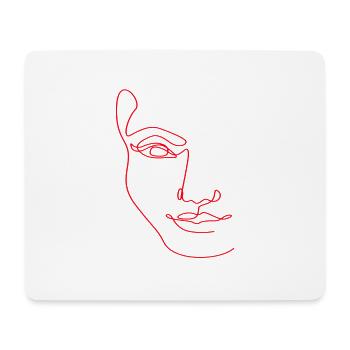 Art au trait Silhouette Féminine Visages Féminins - Tapis de souris (format paysage) - blanc - Devant