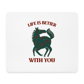 Pferde-Liebe - Mousepad (Querformat) - Weiß - Vorne