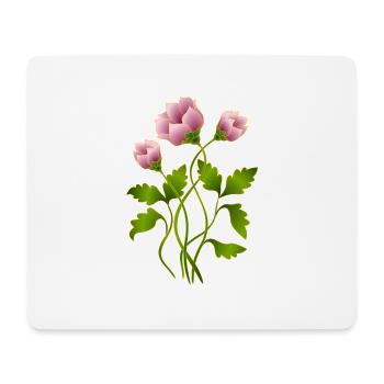 Fleur - Tapis de souris (format paysage) - blanc - Devant