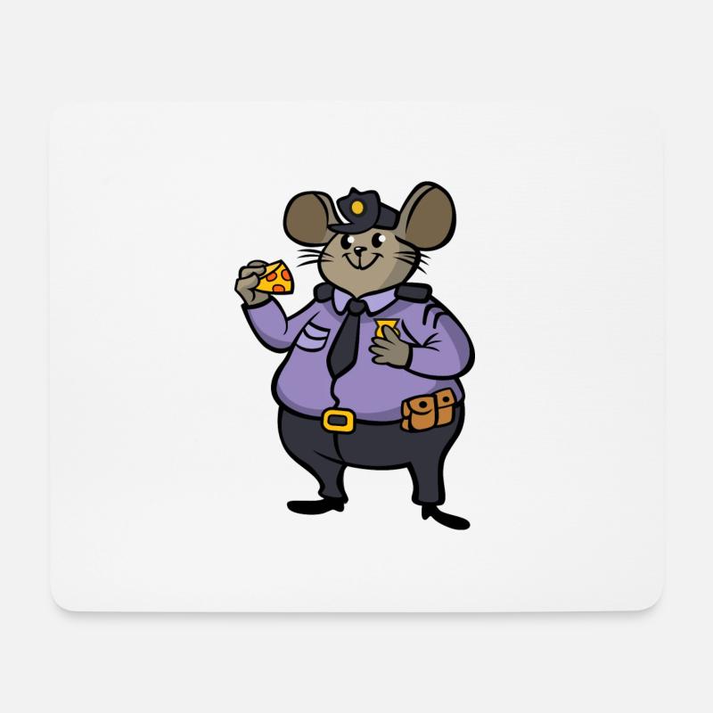 Mice Policeman / Policeman Mouse - Mouse Pad (horizontal) - white
