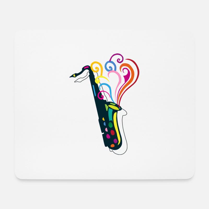 saxophone musique - Tapis de souris (format paysage) - blanc
