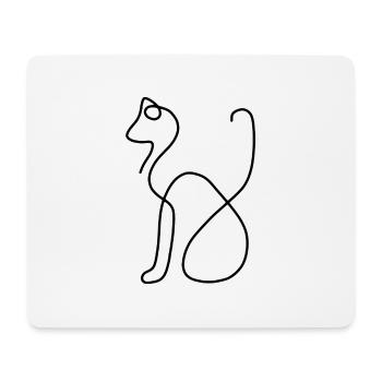 one line Katze - Mousepad (Querformat) - Weiß - Vorne