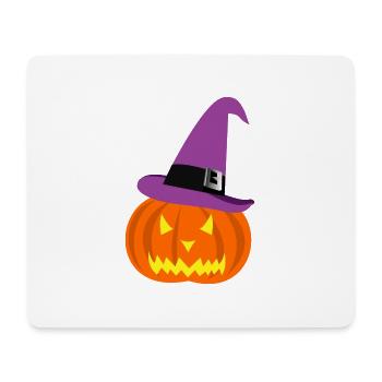 Citrouille et chapeau d’Halloween - Tapis de souris (format paysage) - blanc - Devant
