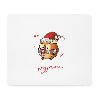 Eule Pyjama Weihnachten Schlafen - Mousepad (Querformat) - Weiß - Vorne