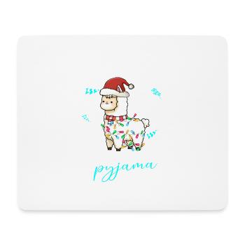 Lama Pyjama Weihnachten Schlafen - Mousepad (Querformat) - Weiß - Vorne