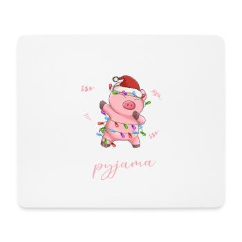 Schwein Pyjama Weihnachten Schlafen - Mousepad (Querformat) - Weiß - Vorne
