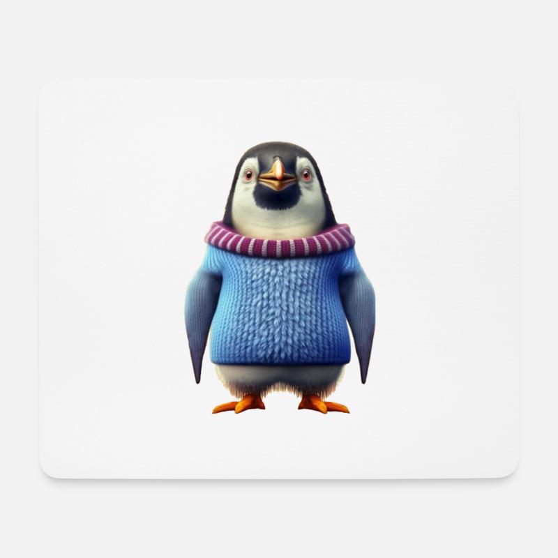 Pinguin - Mousepad (Querformat) - Weiß