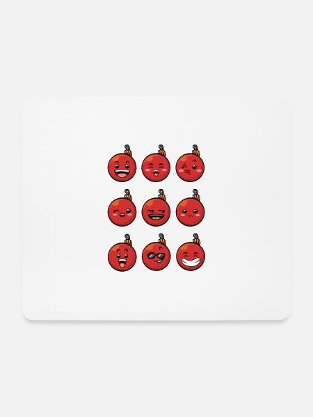 9 Weihnachtskugeln #1/10 Rot - Mousepad (Querformat) - Weiß