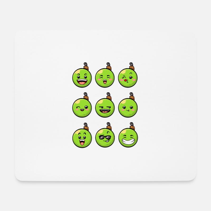 9 Weihnachtskugeln #4/10 Grün - Mousepad (Querformat) - Weiß