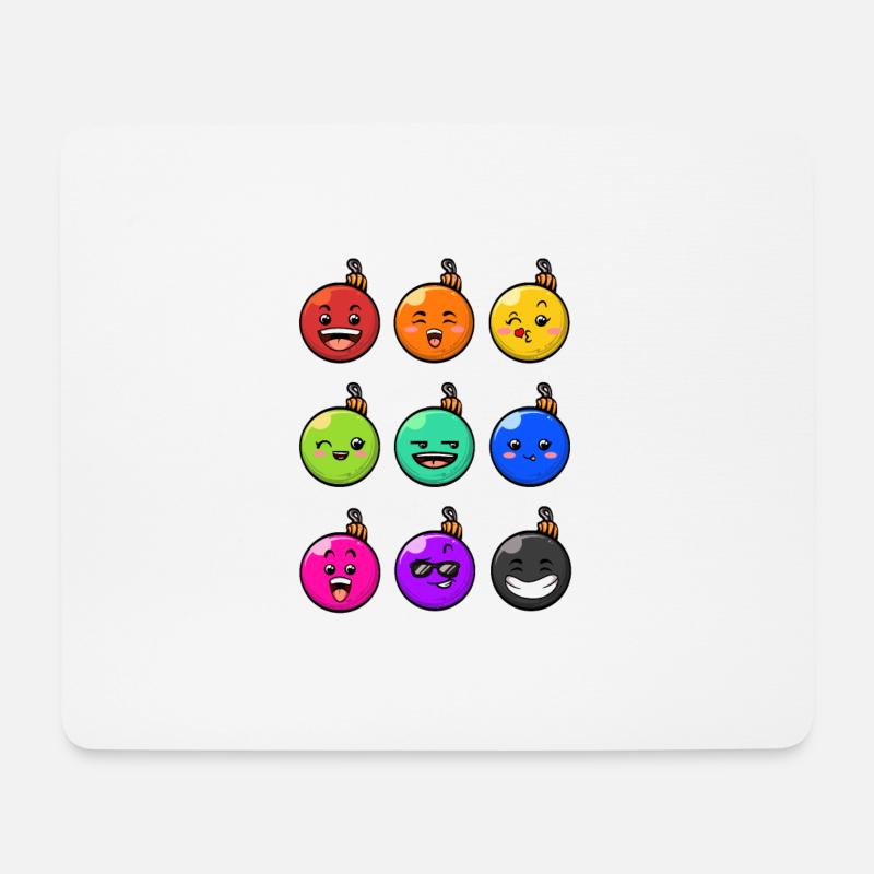 9 Weihnachtskugeln #10/10 Bunt - Mousepad (Querformat) - Weiß
