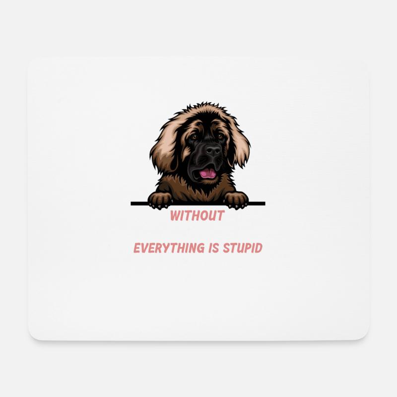 Ohne Leonberger ist alles doof - Mousepad (Querformat) - Weiß
