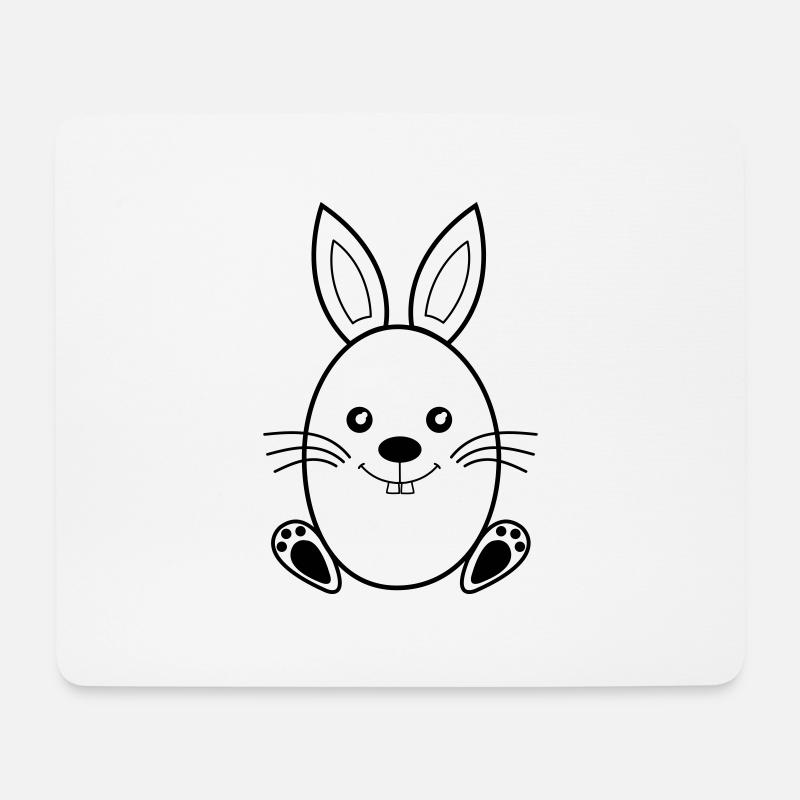 Osterhase - Mousepad (Querformat) - Weiß