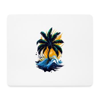 Palme im Meer - Mousepad (Querformat) - Weiß - Vorne