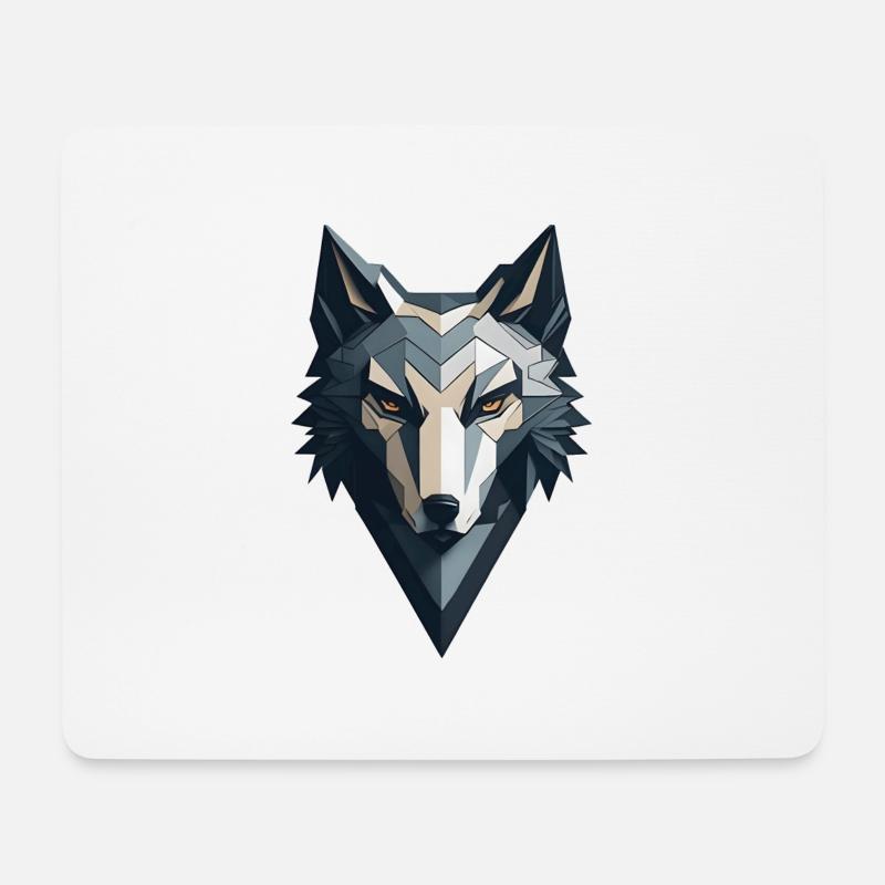Geometric Wolf - Mouse Pad (horizontal) - white