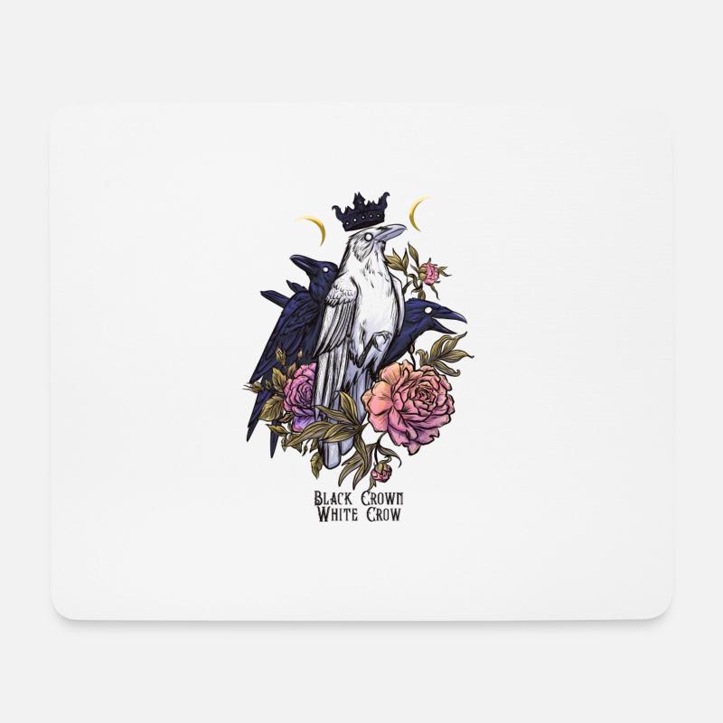 Die weiße Krähe - Mousepad (Querformat) - Weiß