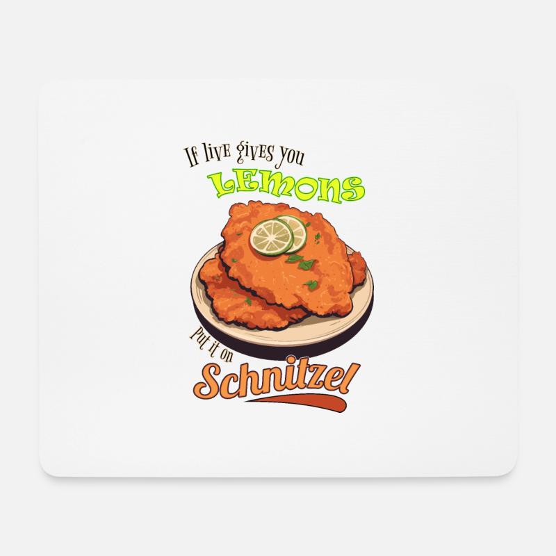 Life Lemon Schnitzel - Mousepad (Querformat) - Weiß