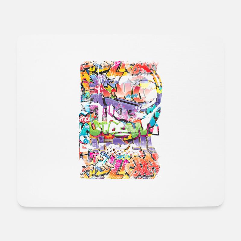 Graffiti-Stil Splash Hip Hop Farben Maler Farbe - Mousepad (Querformat) - Weiß