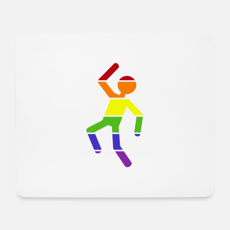 Mehrfarbiger Mann - Mousepad (Querformat) - Weiß