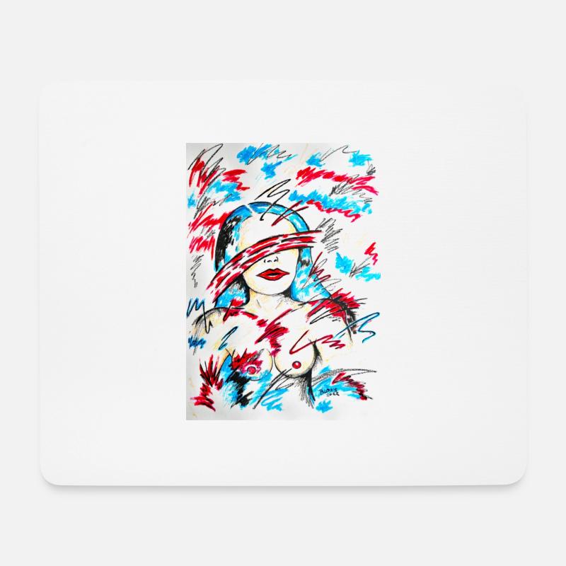 Fille aveuglée - Tapis de souris (format paysage) - blanc