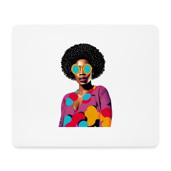 Femme noire - Tapis de souris (format paysage) - blanc - Devant