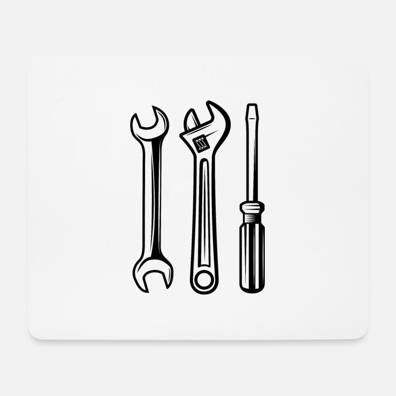 Handwerker Handyman Handwerk Werkzeug Baustelle - Mousepad (Querformat) - Weiß
