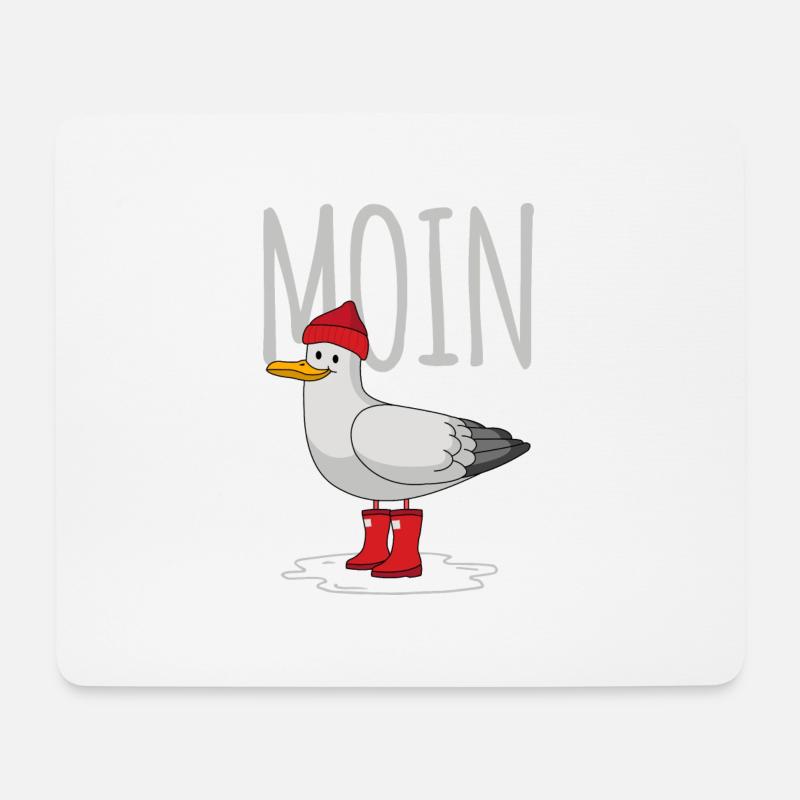 Moin Möwe - Mousepad (Querformat) - Weiß