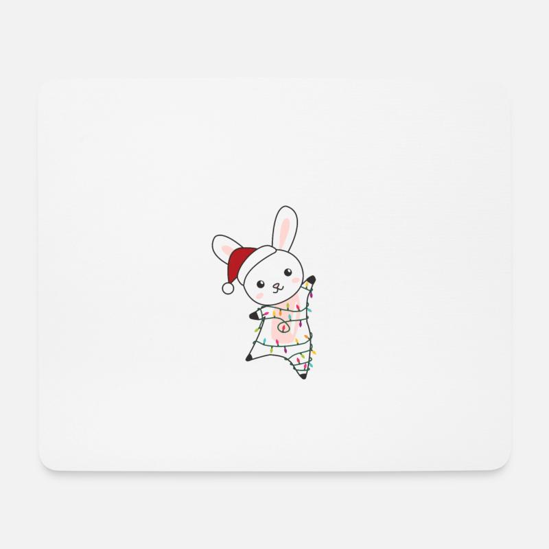 Hase fröhliche Weihnachten Winter Tiere Hasen - Mousepad (Querformat) - Weiß
