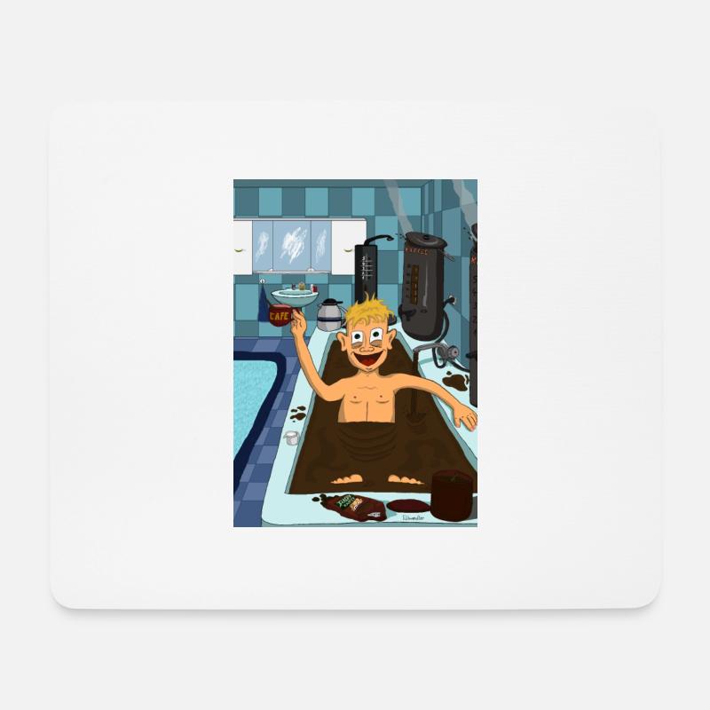 Kaffeebad - Mousepad (Querformat) - Weiß